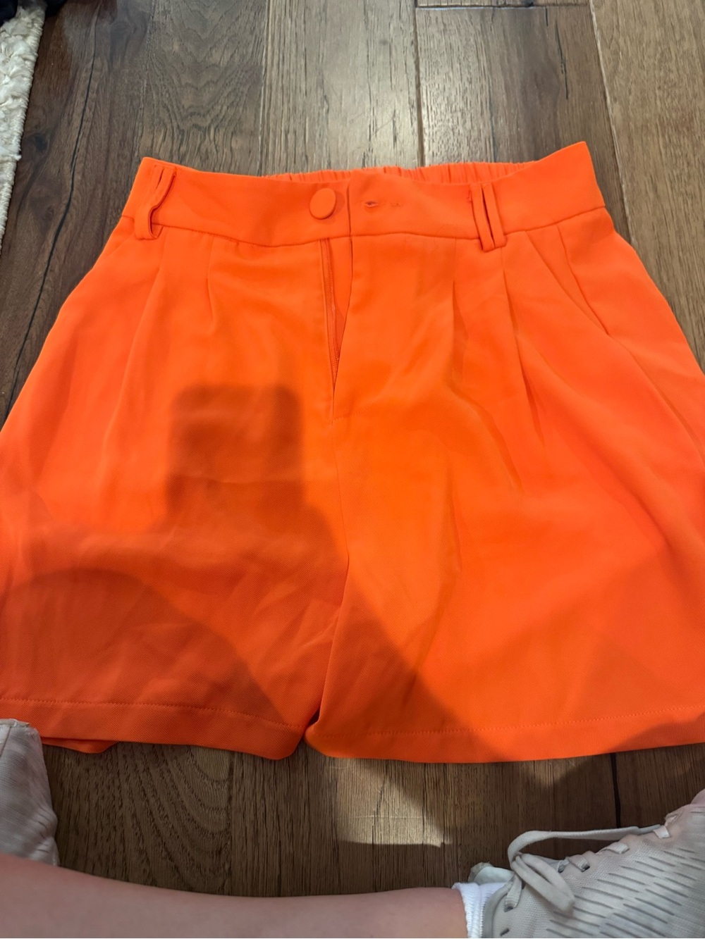 High-Rise Orange Women’s Dress Shorts
